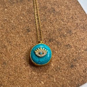Turquoise evil eye necklace!